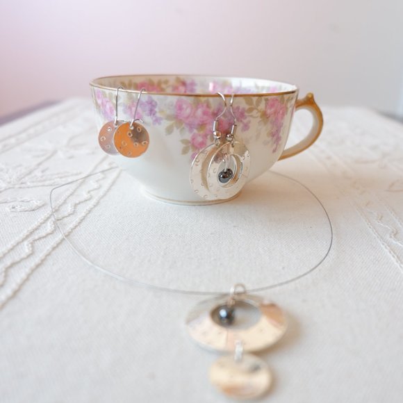 Sterling Silver Necklace and Earrings Set - Picture 3 of 8